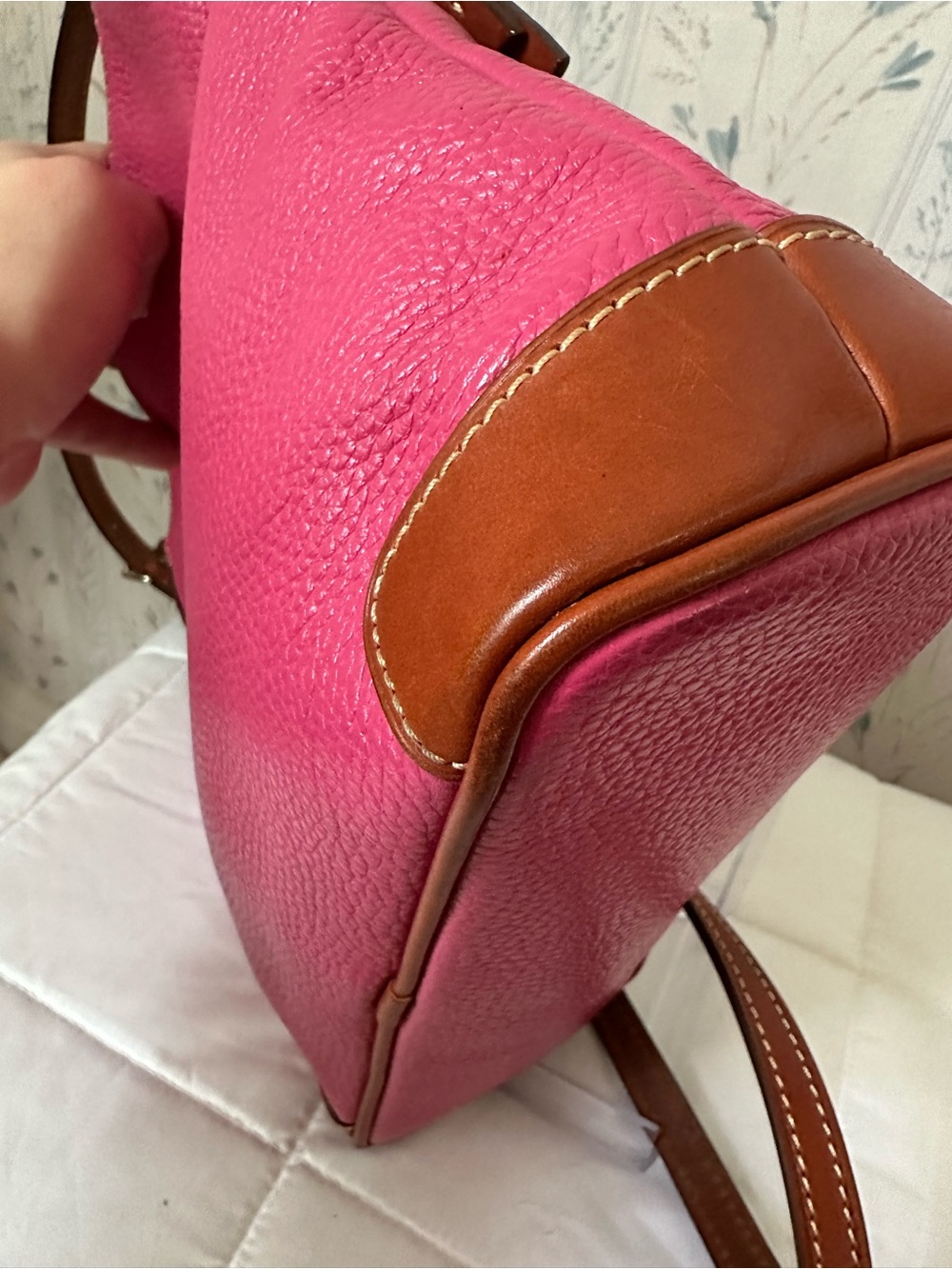 Dooney & Bourke Hot Pink Leather Crossbody - Picture 10 of 16